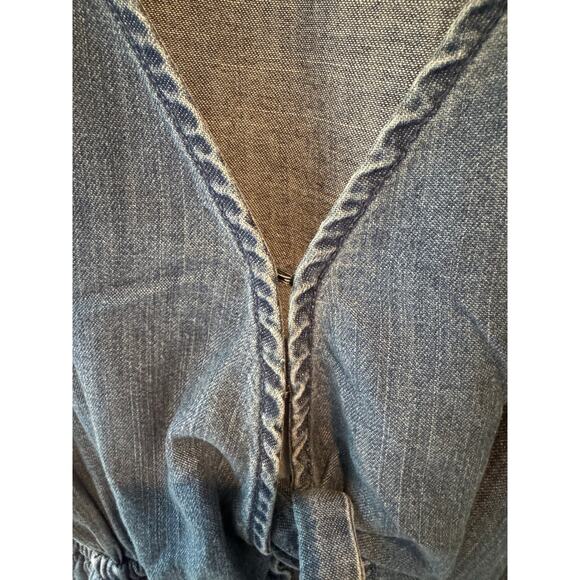 Abercrombie & Fitch Women’s S Denim Romper Shorts Cotton Lyocell Blend Preppy - Picture 9 of 10